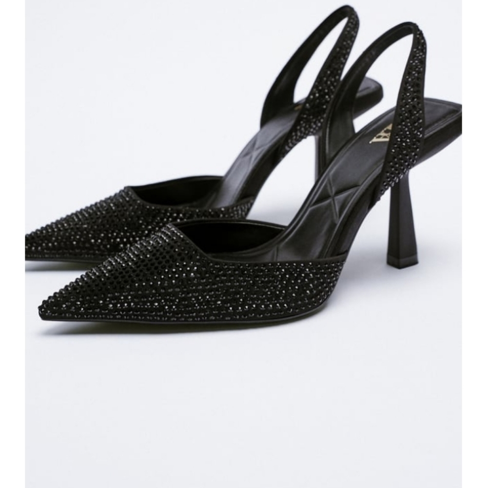 ZARA  shimmery slingback heels brand new